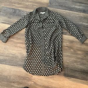 Loft collared patterned shirt dress - xxs petite